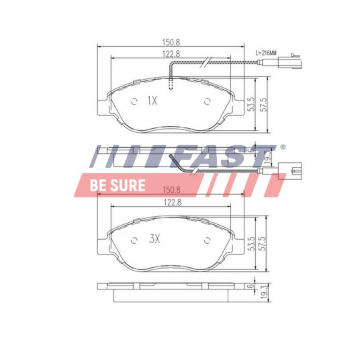 Sada brzdových destiček, kotoučová brzda FAST FT29145