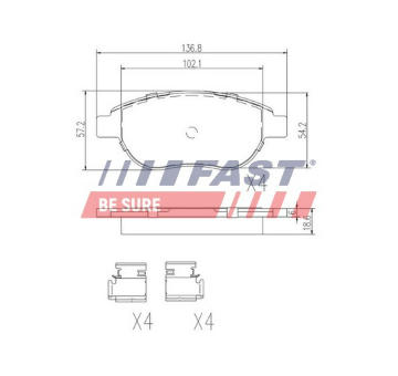 Sada brzdových platničiek kotúčovej brzdy FAST FT29156