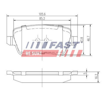 Sada brzdových destiček, kotoučová brzda FAST FT29159