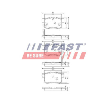 Sada brzdových destiček, kotoučová brzda FAST FT29161