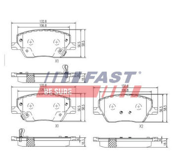 Sada brzdových destiček, kotoučová brzda FAST FT29169