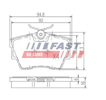 Sada brzdových destiček, kotoučová brzda FAST FT29513