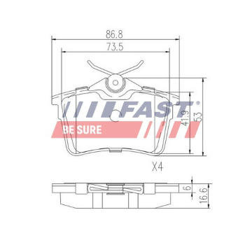 Sada brzdových destiček, kotoučová brzda FAST FT29515