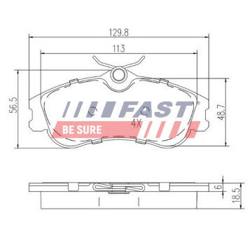 Sada brzdových destiček, kotoučová brzda FAST FT29516