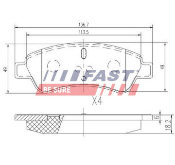 Sada brzdových destiček, kotoučová brzda FAST FT29519