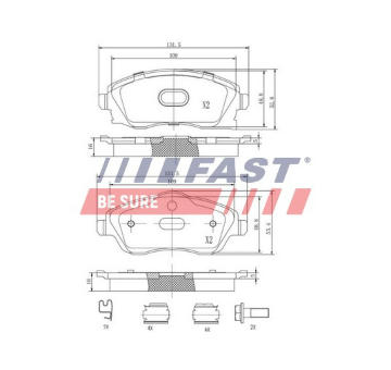 Sada brzdových destiček, kotoučová brzda FAST FT29525