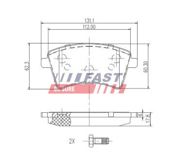 Sada brzdových platničiek kotúčovej brzdy FAST FT29527