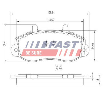 Sada brzdových destiček, kotoučová brzda FAST FT29539