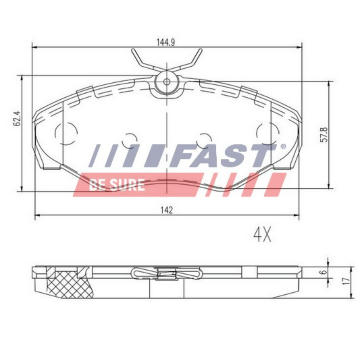 Sada brzdových destiček, kotoučová brzda FAST FT29542