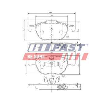 Sada brzdových destiček, kotoučová brzda FAST FT29546