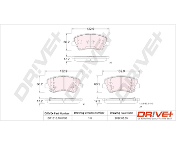 Sada brzdových destiček, kotoučová brzda Dr!ve+ DP1010.10.0100