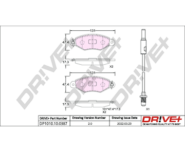 Sada brzdových destiček, kotoučová brzda Dr!ve+ DP1010.10.0387