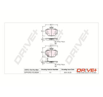 Sada brzdových destiček, kotoučová brzda Dr!ve+ DP1010.10.0604