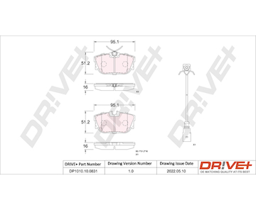 Sada brzdových destiček, kotoučová brzda Dr!ve+ DP1010.10.0831