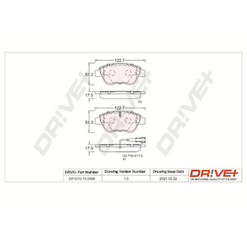 Sada brzdových destiček, kotoučová brzda Dr!ve+ DP1010.10.0866