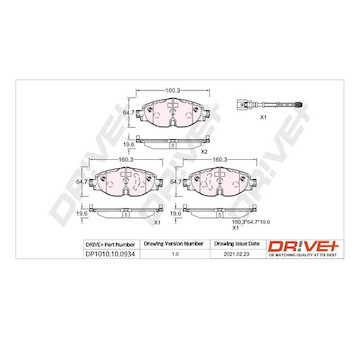 Sada brzdových destiček, kotoučová brzda Dr!ve+ DP1010.10.0934