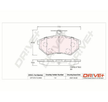 Sada brzdových destiček, kotoučová brzda Dr!ve+ DP1010.10.0963