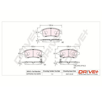 Sada brzdových destiček, kotoučová brzda Dr!ve+ DP1010.10.1070