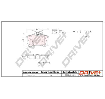 Sada brzdových destiček, kotoučová brzda Dr!ve+ DP1010.10.1121