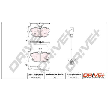 Sada brzdových destiček, kotoučová brzda Dr!ve+ DP1010.10.1133