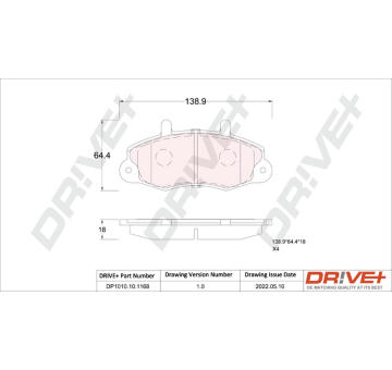 Sada brzdových destiček, kotoučová brzda Dr!ve+ DP1010.10.1168