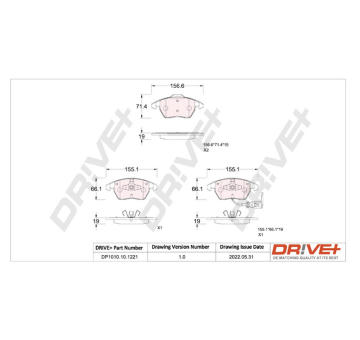 Sada brzdových destiček, kotoučová brzda Dr!ve+ DP1010.10.1221