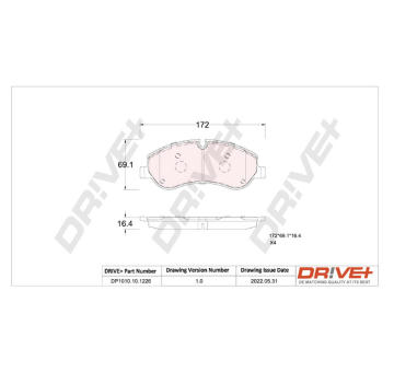 Sada brzdových destiček, kotoučová brzda Dr!ve+ DP1010.10.1226