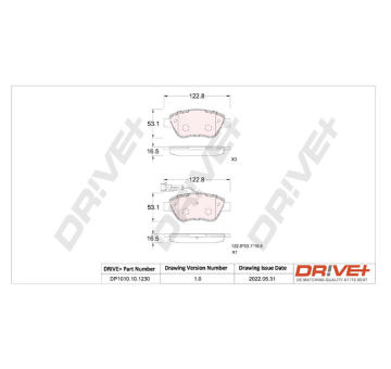 Sada brzdových destiček, kotoučová brzda Dr!ve+ DP1010.10.1230