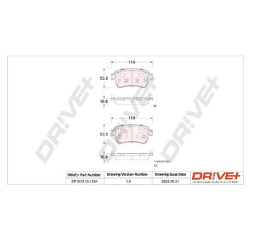 Sada brzdových destiček, kotoučová brzda Dr!ve+ DP1010.10.1234