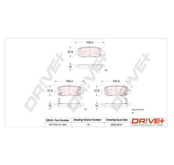 Sada brzdových destiček, kotoučová brzda Dr!ve+ DP1010.10.1244
