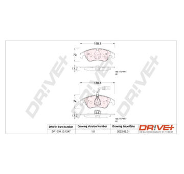 Sada brzdových destiček, kotoučová brzda Dr!ve+ DP1010.10.1247