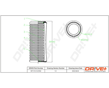 Vzduchový filtr Dr!ve+ DP1110.10.0740