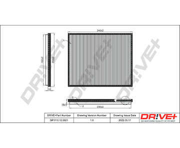 Filtr, vzduch v interiéru Dr!ve+ DP1110.12.0021