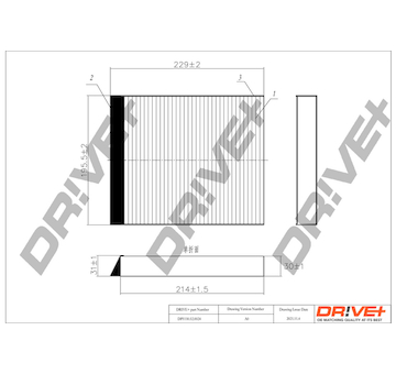 Filtr, vzduch v interiéru Dr!ve+ DP1110.12.0024