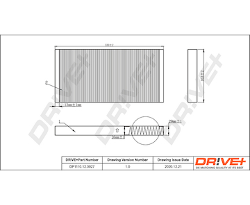 Filtr, vzduch v interiéru Dr!ve+ DP1110.12.0027