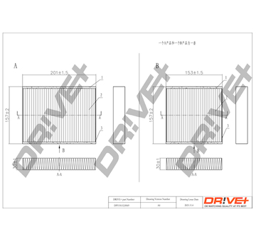 Filtr, vzduch v interiéru Dr!ve+ DP1110.12.0069