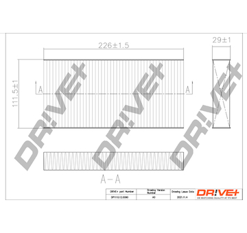 Filtr, vzduch v interiéru Dr!ve+ DP1110.12.0090