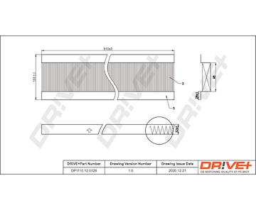 Filtr, vzduch v interiéru Dr!ve+ DP1110.12.0128