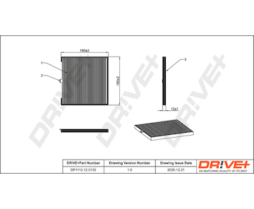 Filtr, vzduch v interiéru Dr!ve+ DP1110.12.0135