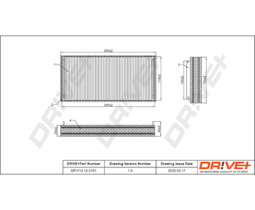 Filtr, vzduch v interiéru Dr!ve+ DP1110.12.0151