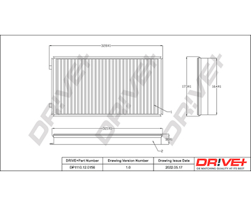 Filtr, vzduch v interiéru Dr!ve+ DP1110.12.0156