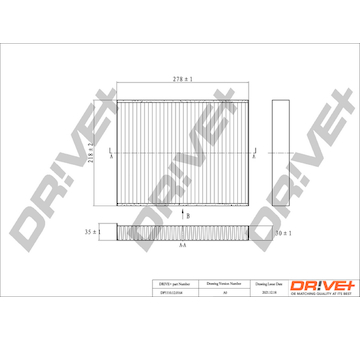 Filtr, vzduch v interiéru Dr!ve+ DP1110.12.0164