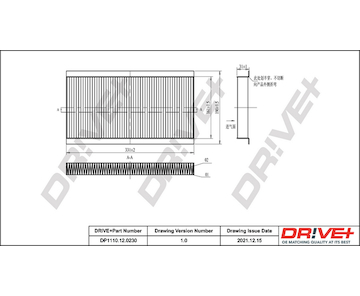 Filtr, vzduch v interiéru Dr!ve+ DP1110.12.0230