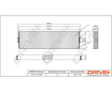 Filtr, vzduch v interiéru Dr!ve+ DP1110.12.0286