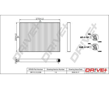 Filtr, vzduch v interiéru Dr!ve+ DP1110.12.0336