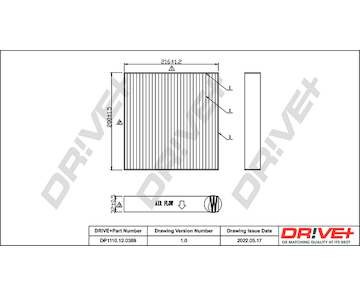 Filtr, vzduch v interiéru Dr!ve+ DP1110.12.0389