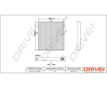 Filtr, vzduch v interiéru Dr!ve+ DP1110.12.0393