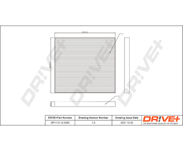 Filtr, vzduch v interiéru Dr!ve+ DP1110.12.0395