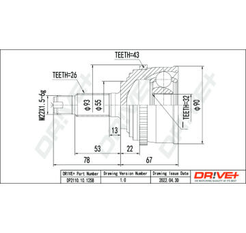 Sada kloubů, hnací hřídel Dr!ve+ DP2110.10.1258