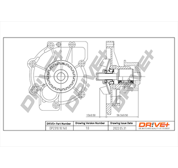 Vodní čerpadlo, chlazení motoru Dr!ve+ DP2310.10.140